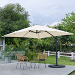 Large Square Canopy Rotating Outdoor Cantilever Parasol with Fillable Base, LG0800LG0884