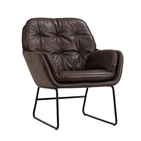 Livingandhome Contemporary Metal Legs Tufted Leisure Armchair, JM2101 (JM1787)