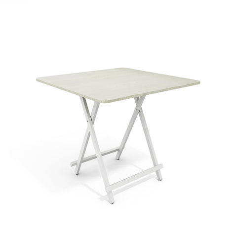 Livingandhome Folding Wooden Dining Table 80x80cm White, ZH1289