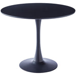 Livingandhome Modern Round Wooden Table with Metallic Base, ZH1147