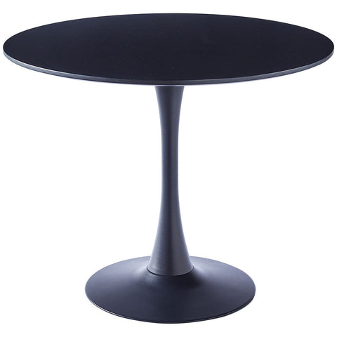 Livingandhome Modern Round Wooden Table with Metallic Base, ZH1147