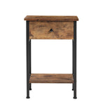 H&O Direct Industrial Side Table with Drawer for Living Room, DM0274