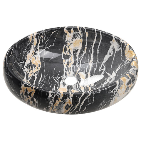 Modern Above Counter Oval Marble Bathroom Vessel Sink, DM0351
