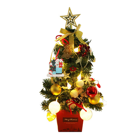 Mini DIY Christmas Tree With LED Light Tabletop Ornament, SC0022