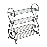 Livingandhome Black Metal 4 Tier S-Shape Shoe Rack, SP1677