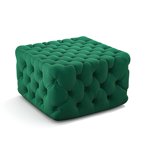 Livingandhome Deep Buttoned Square Velvet Footstool Coffee Table, JM2126
