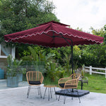 Double Top Garden Cantilever Parasol with Square Base, LG0810LG0533