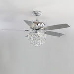 Modern Crystal 3-Light Ceiling Fan with Remote, DM0181