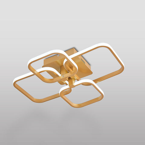 Contemporary Square LED Semi Flush Ceiling Light, LG0855