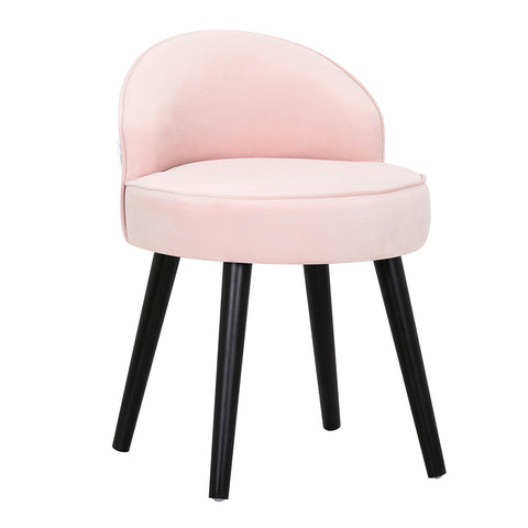 Modern Velvet Dressing Table Stool with Solid Wood Legs, ZH0454