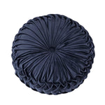 Modern Round Pleated Pumpkin Velvet Cushion, SP1888