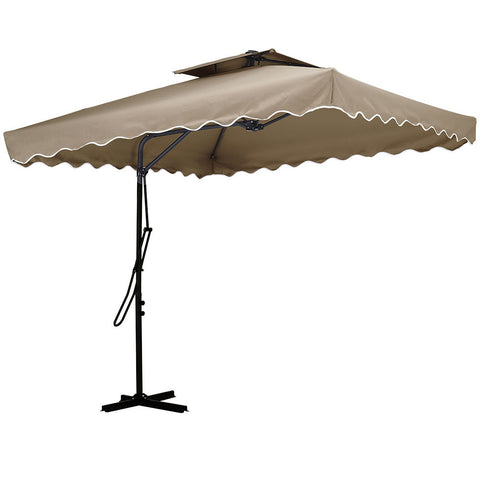 Double Top Garden Cantilever Parasol with Cross Base, LG0812