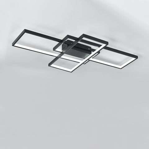 Livingandhome Neutral Style Rectangular LED Semi Flush Ceiling Light, LG0709