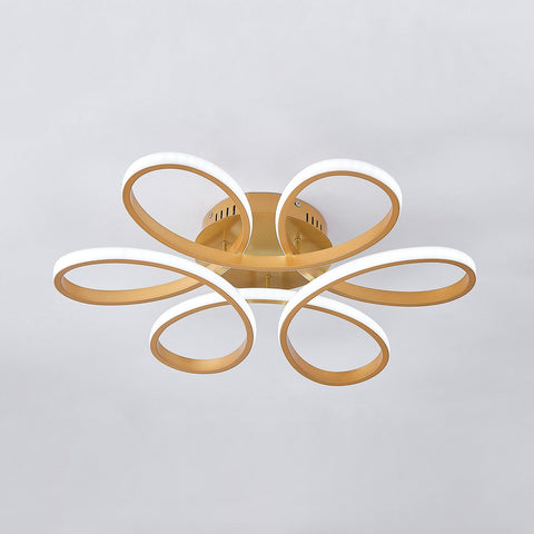 Livingandhome Modern Acrylic Light-adjusted Petal LED Semi Ceiling Light, LG0846