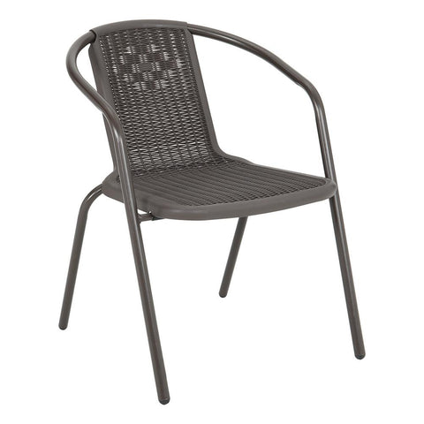 Livingandhome PE Rattan Stacking Garden Chairs Set of 6, LG0544