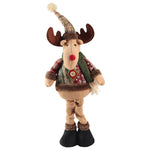 Livingandhome Reindeer Standing Christmas Doll Plush Toy Xmas Ornament, CD0476