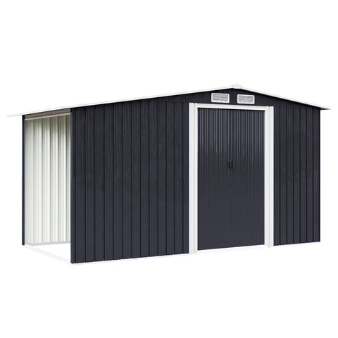 Garden Metal Storage Shed with Log Storage, PM1010PM1011PM1012PM1013