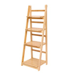 H&O Direct Rustic Wooden Foldable Ladder Shelf for Plants, SP2031