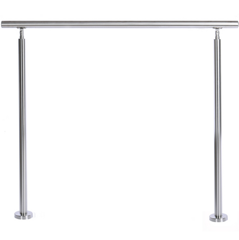 Livingandhome Silver Floor Mount Stainless Steel Handrail for Slopes and Stairs, LG0678