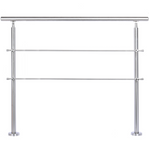 Livingandhome Silver Floor Mount Stainless Steel Handrail for Slopes and Stairs, LG0679
