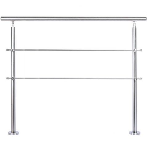 Livingandhome Silver Floor Mount Stainless Steel Handrail for Slopes and Stairs, LG0679