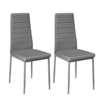 Livingandhome Set of 2 Modern Faux Leather Armless High Back Dining Chairs, JM0199