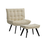 Livingandhome Minimal Comfy Chair with Footstool Set for Living Reading Room, JM2123 (JM1852)