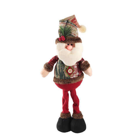 Livingandhome Santa Claus Standing Christmas Doll Plush Toy Xmas Ornament, CD0474