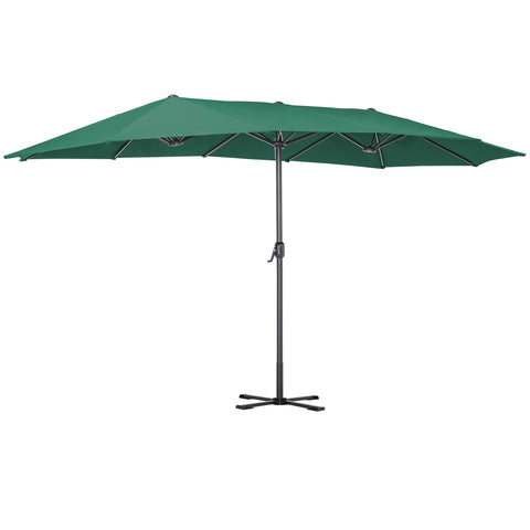 Large Double-sided Twin Garden Parasol with Crank, Foldable Base, LG0802LG0808