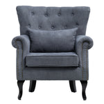 Livingandhome Luxurious Button Armchair with Toss Pillow, JM2161 (JM1129)
