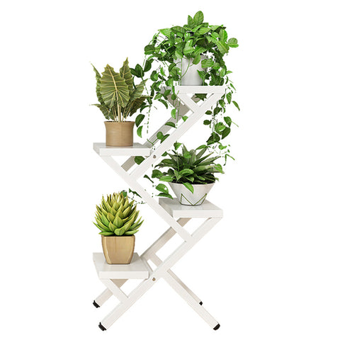 Wood Flower Stand 4 Tier Plant Pot Holder for Garden, SP2177