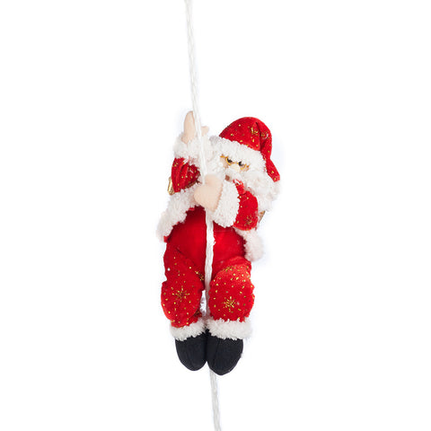 Livingandhome Rope Climbing Santa Claus Christmas Plush Doll Ornament Gift, CD0486