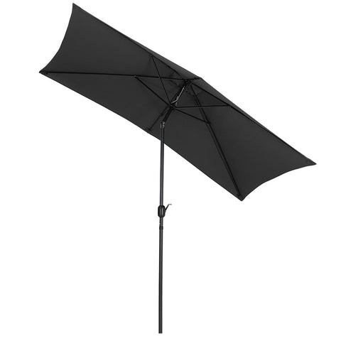 Livingandhome Rectangular Rotating Patio Parasol for Outdoor Sunshade and Drizzle, LG0453