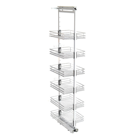 Livingandhome Tall and Narrow 6-Tier Metal Kitchen Pull-out Kitchen Cabinet Basket Shelf, LG0167LG0168LG0169