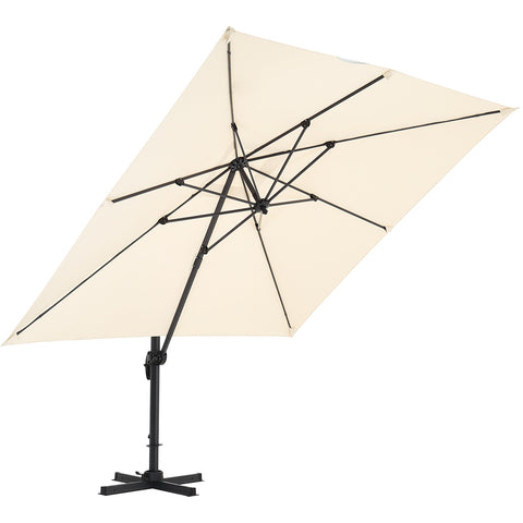 Livingandhome Large Square Canopy Rotating Outdoor Cantilever Parasol, LG0800