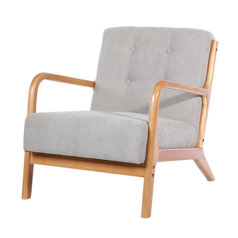 Livingandhome Solid Wooden Frame Upholstered Tufted Armchair, ZH0326