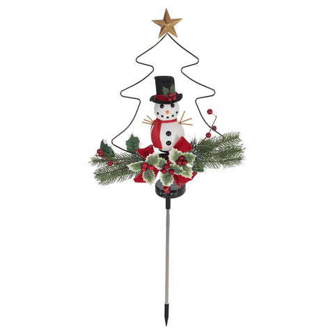 Livingandhome Solar Powered Snowman Christmas Pathway Light for Garden, WZ0018