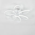Modern 6-Light Large Floral LED Flush Mount Lighting in White Light, LG0959