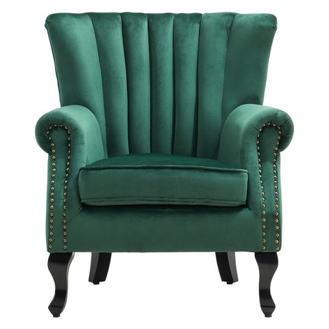 Livingandhome Velvet Channel Occasional Armchair Sofa Chair, JM2157 (JM0896, JM0897, JM0898)