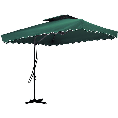 Double Top Garden Cantilever Parasol with Cross Base, LG0811