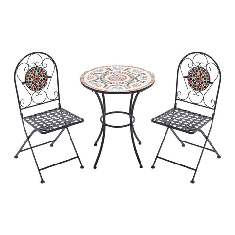 Livingandhome 3-Piece Mosaic Garden Dining Set, LG1036LG1037