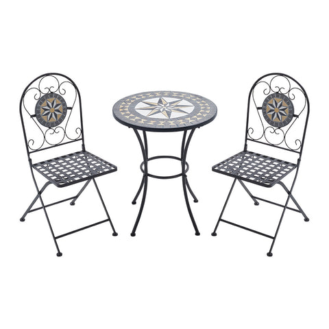 Livingandhome 3-Piece Mosaic Bistro Set, LG1038LG1039