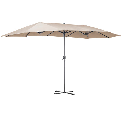 Large Double-sided Twin Garden Parasol with Crank, Foldable Base, LG0803LG0808