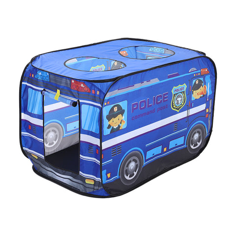 Livingandhome Police Truck Foldable Tent Pop Up Kids Playhouse, WF0046