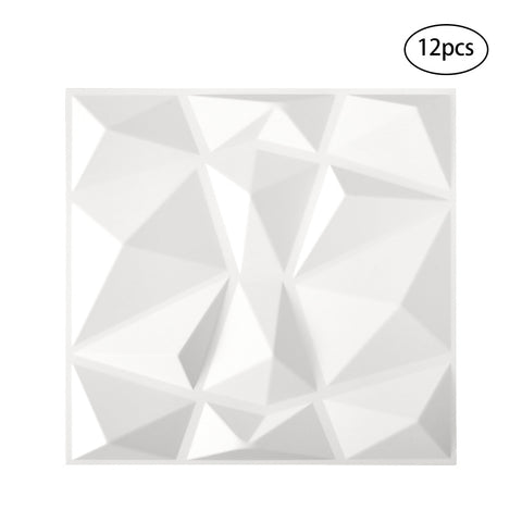 Livingandhome 12 Pack Decorative PVC 3D Diamond Wall Panels, SW0472