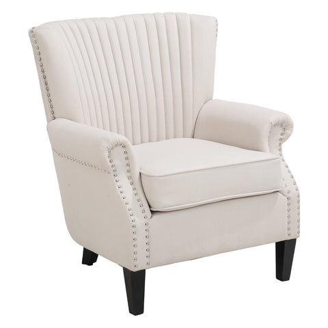 Livingandhome Channel Deep Cushioned Armchair with Nailhead Trim, JM2151 (JM1688)