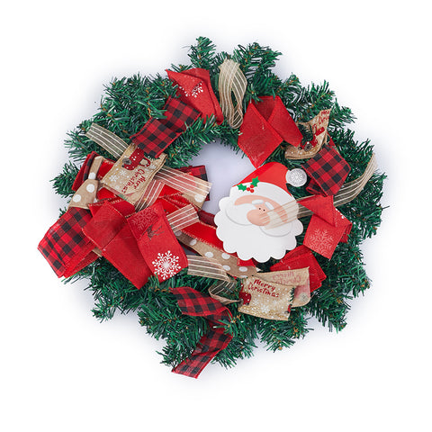 Livingandhome Santa Claus Christmas Wreath for Front Door Window Fireplace, CD0478