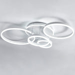 White Contemporary LED Flush Mount Ceiling Light Fixture Round for Bedroom, LG0962
