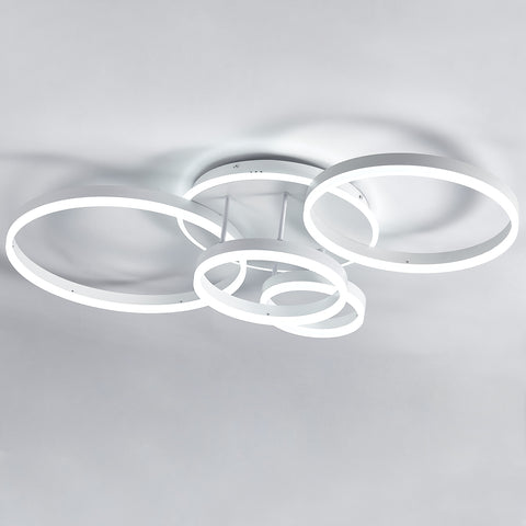 White Contemporary LED Flush Mount Ceiling Light Fixture Round for Bedroom, LG0962