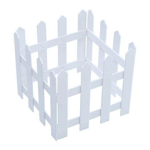 Livingandhome Wooden Christmas Tree Picket Fence for Family Holiday Decoration, SW0333